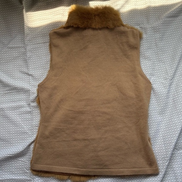 Vintage Y2K CABO Brand Real Fur Tan Vest, Size M - Picture 2 of 3